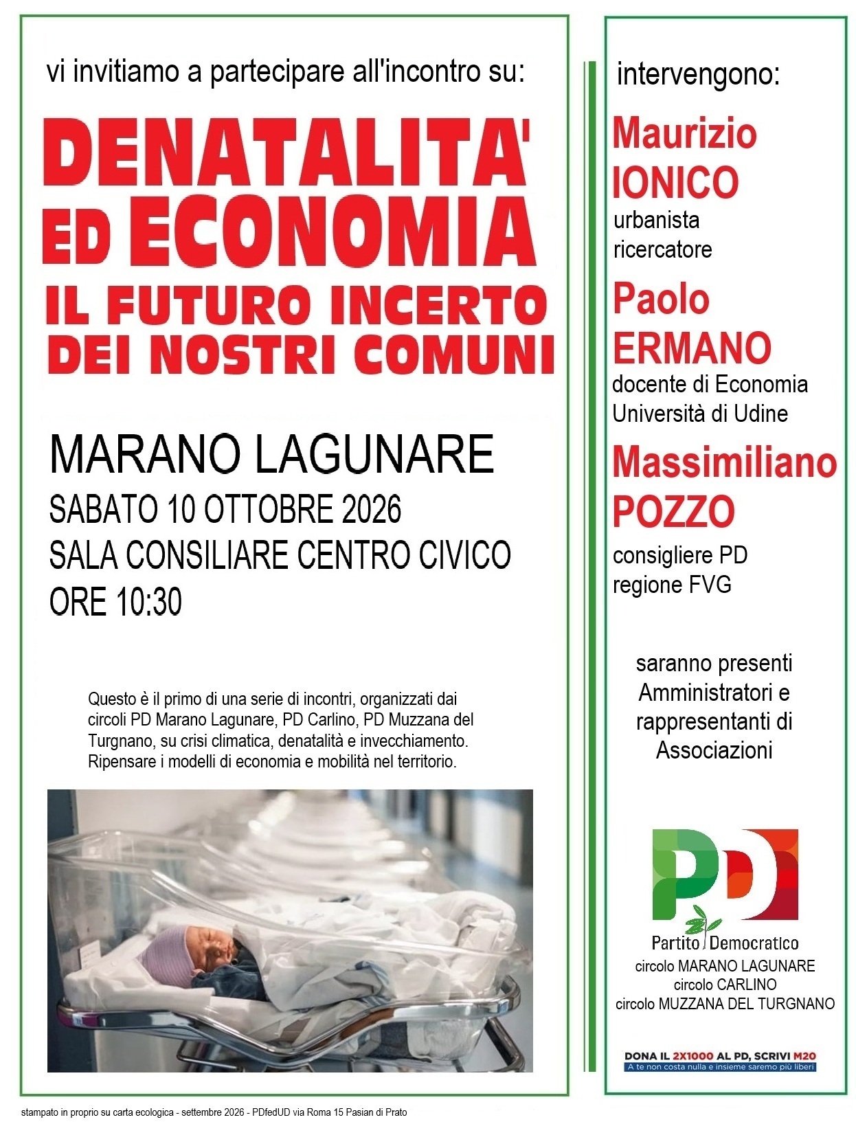 DENATALITA' ED ECONOMIA - IL FUTURO INCERTO DEI NOSTRI COMUNI